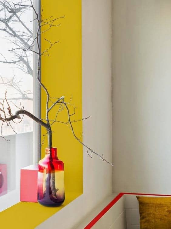 paint trim colors white room with yellow painted windowsill