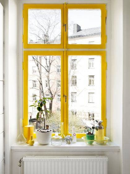 paint trim colors white room with yellow windowsill trim