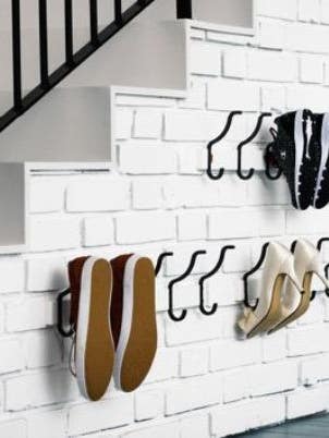 Upgrade Your Shoe Storage With These DIYs: Shoe Wall Hooks