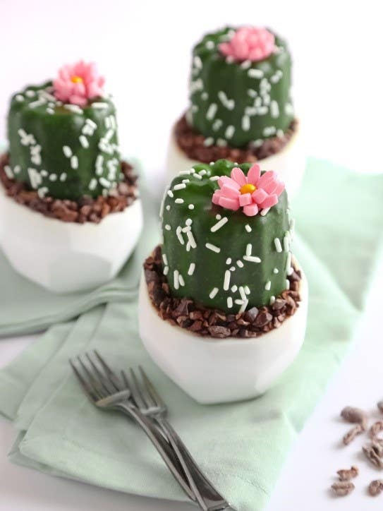 9 Cupcakes That Look Nothing Like Cake: Mini Potted Cacti