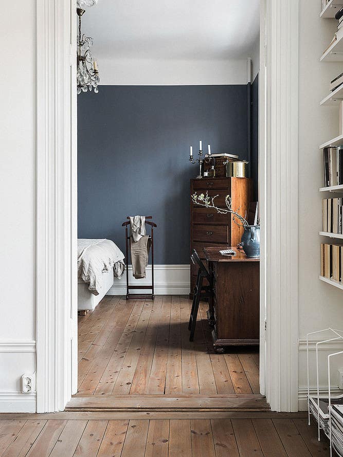 Trend We’re Loving: Deep Blues + Dark Wood Rooms: scandinavian-inspired