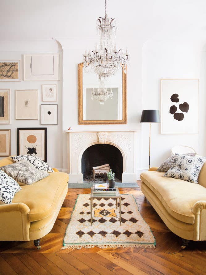 West Village Townhouse Alison Cayne Taupe Living room