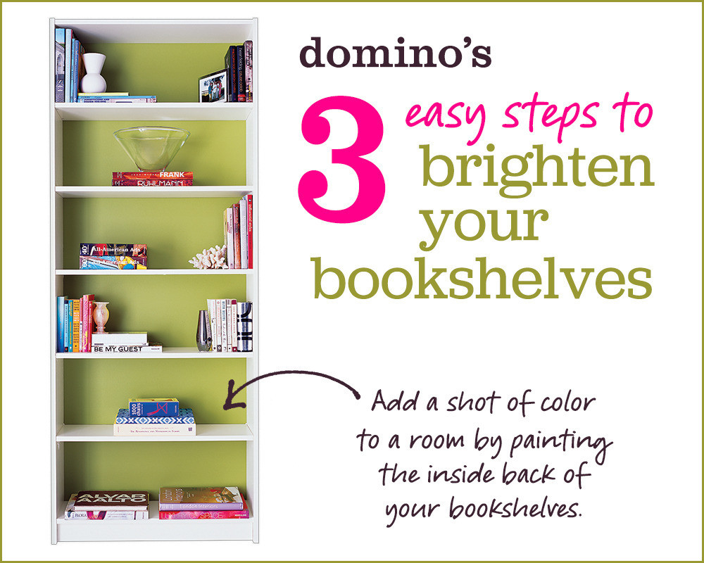 brighten your bookshelves domino