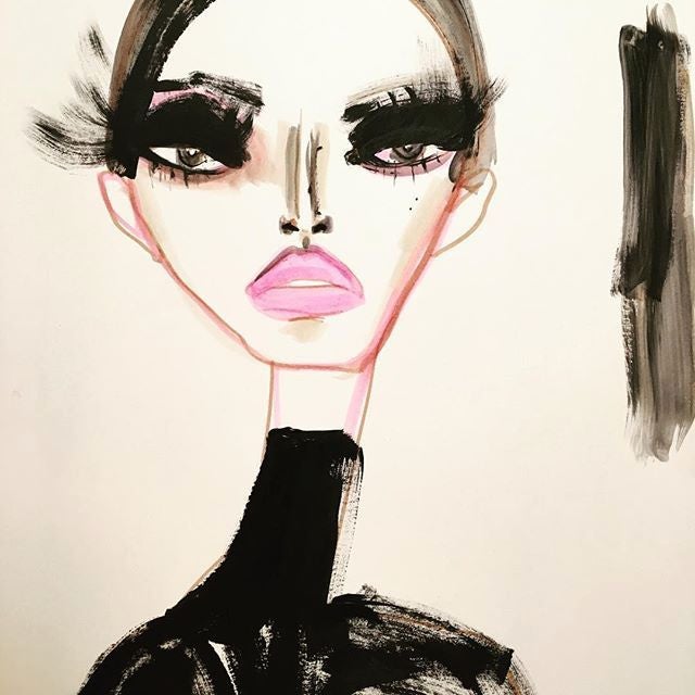 illustration with long eyelashes