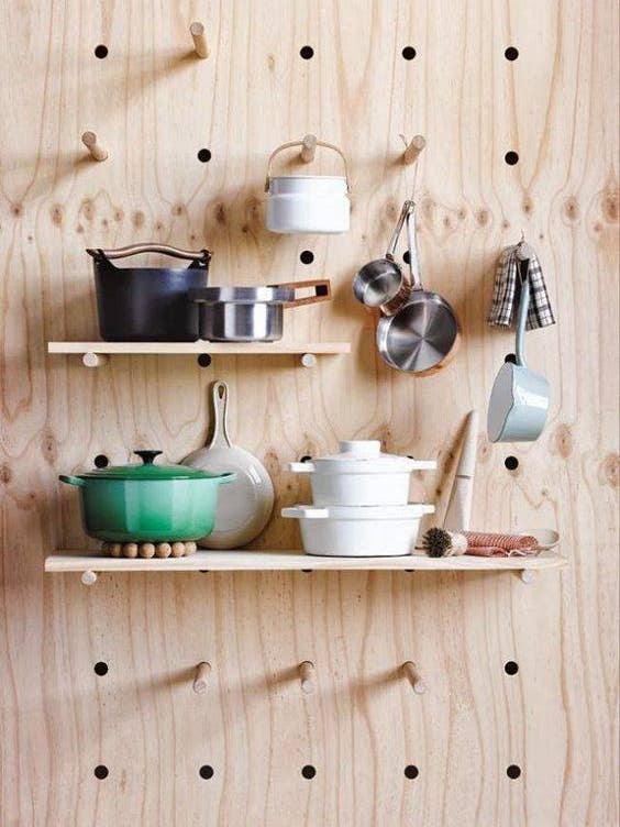 How To Store Pots And Pans Pegboard Shelves