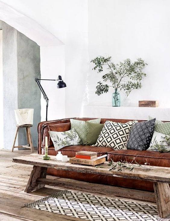 green-pillow-leather-sofa