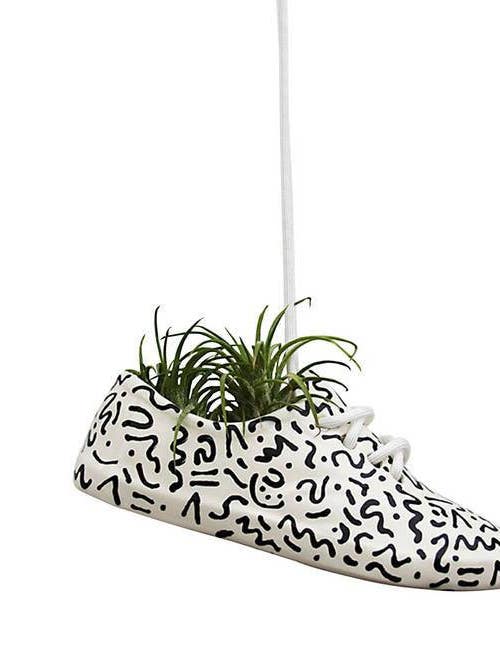 Best Spring Decorations For The Home hanging planter shaped like a shoe