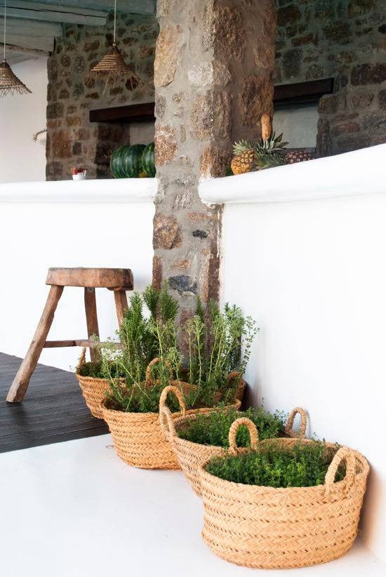 Storage Basket Ideas  basket herb planters