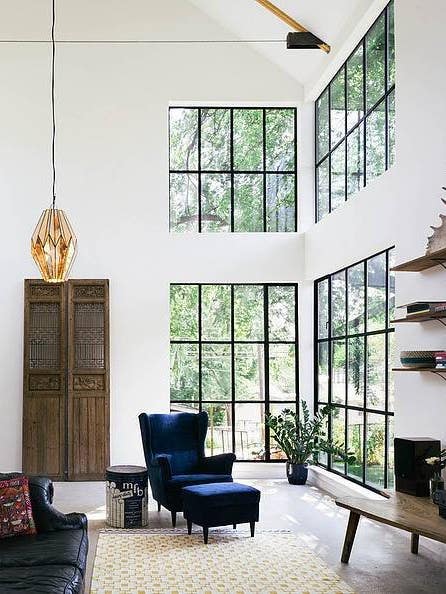 Best Floor To Ceiling Windows White Living Room Black Window Frames