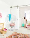Storage Basket Ideas Bright White Room With Colorful Accents