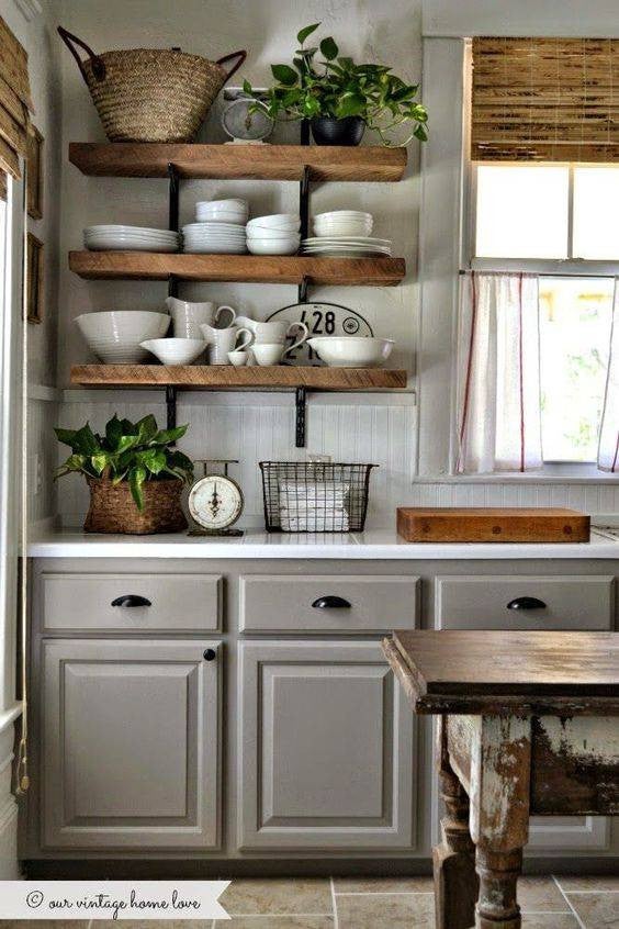 vintage kitchen decor ideas cozy kitchen with open shelving