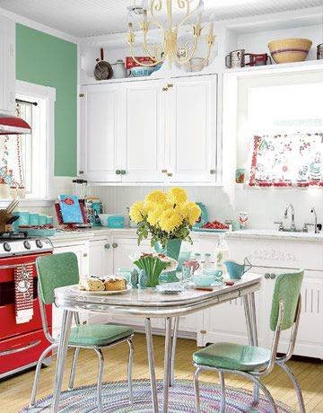 vintage kitchen decor ideas bright kitchen