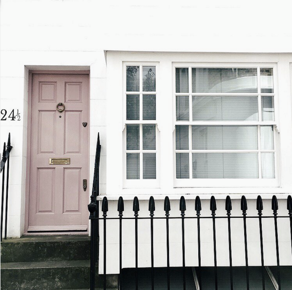 House Number Ideas White House Pink Door