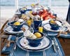4th of July summer holiday table decorations blue table setting