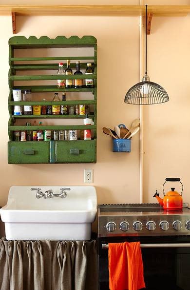 White KitchenVintage Kitchen Wall Decor Ideas Green Storage Shelf