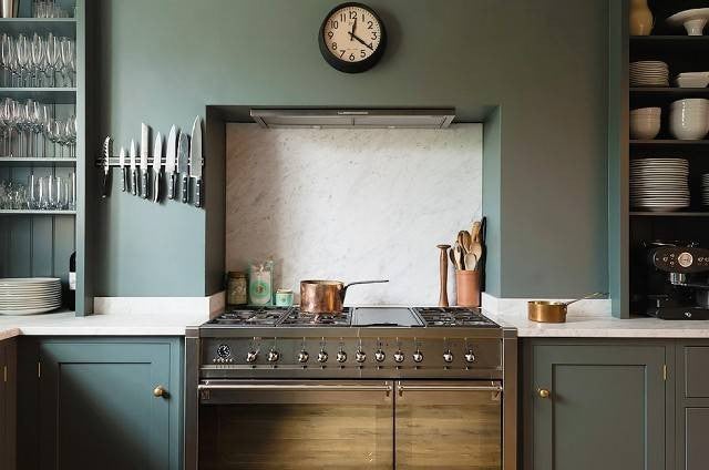 Vintage Kitchen Wall Decor Ideas Green Blue Walls Old Clock