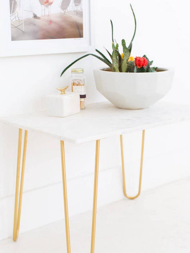 Marble Contact Paper DIY Projects Accent Table