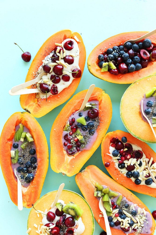 recipes with papaya papaya boats with yogurt and fruit