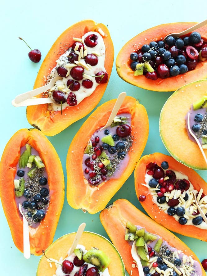recipes with papaya papaya boats with yogurt and fruit