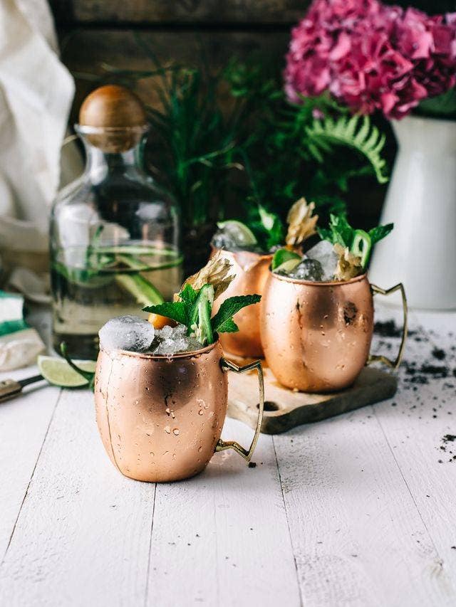 mezcal cocktail recipes mezcal mule in copper cups