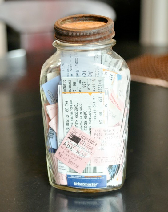 vacation photos and ideas memory jar with tickets