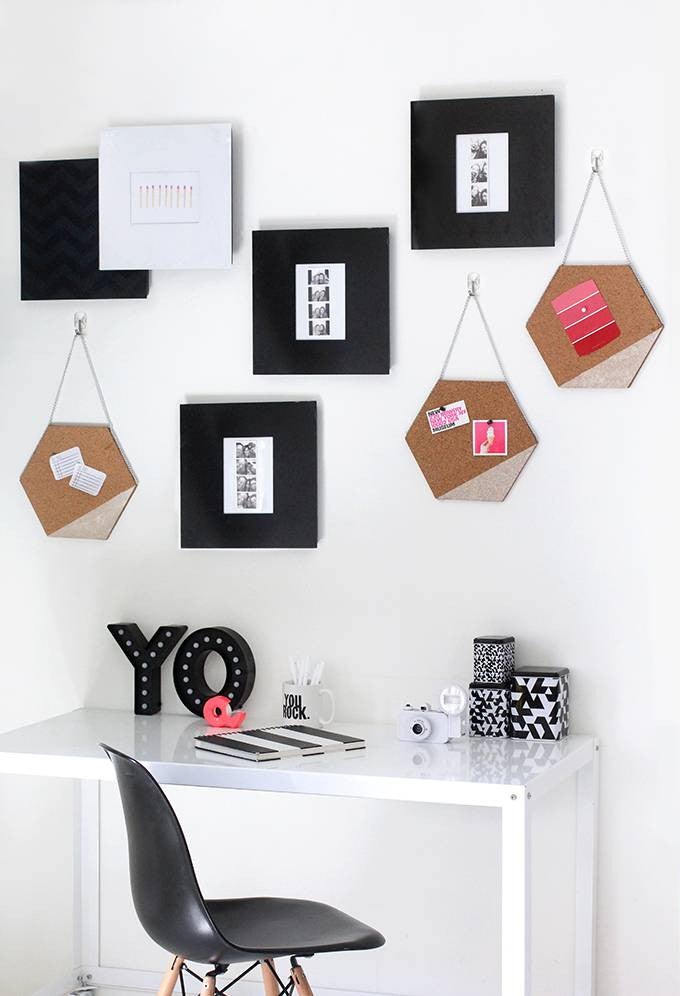 DIY Desk Accessories Hexagon Cork Memo Board