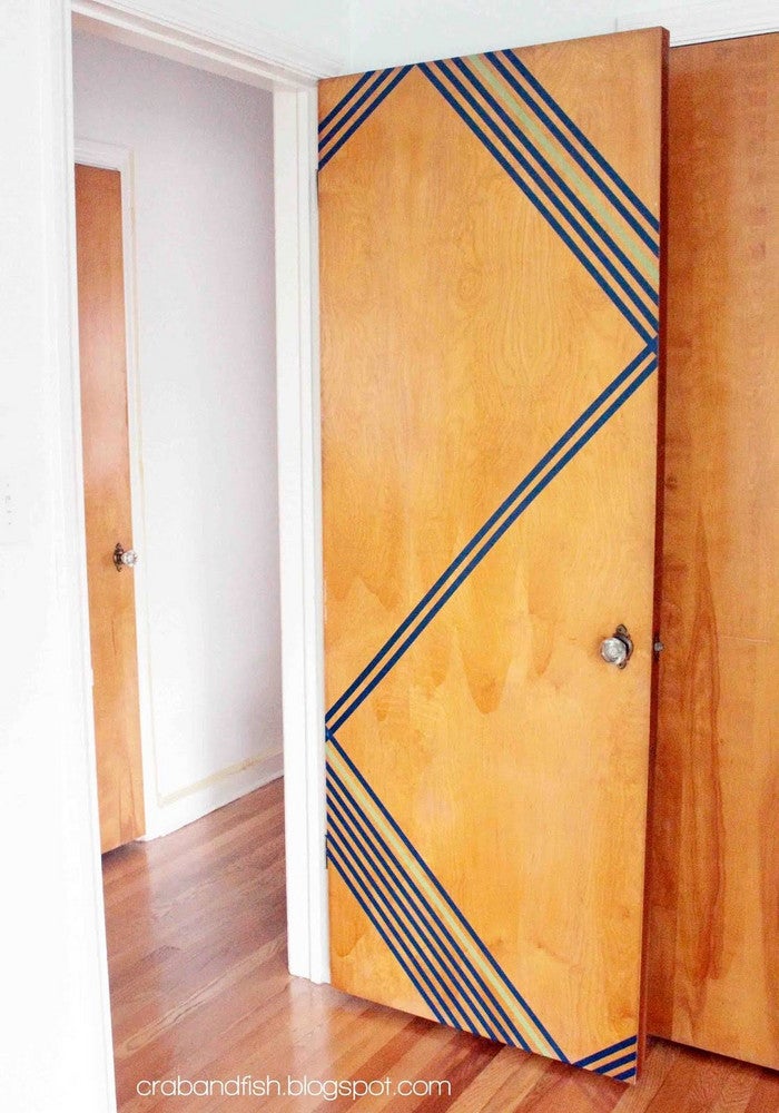 painted door washi tape door design