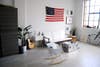 small studio decorating ideas white contemporary room with flag
