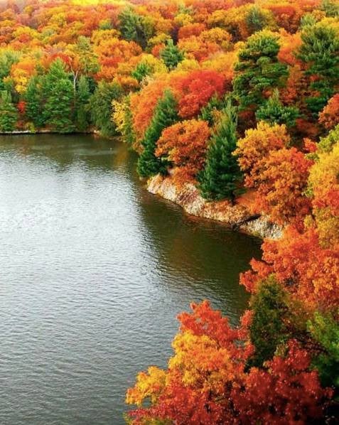 fall travel destinations foliage on a lake