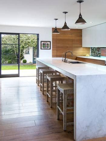 amber valletta kitchen with white marble counter