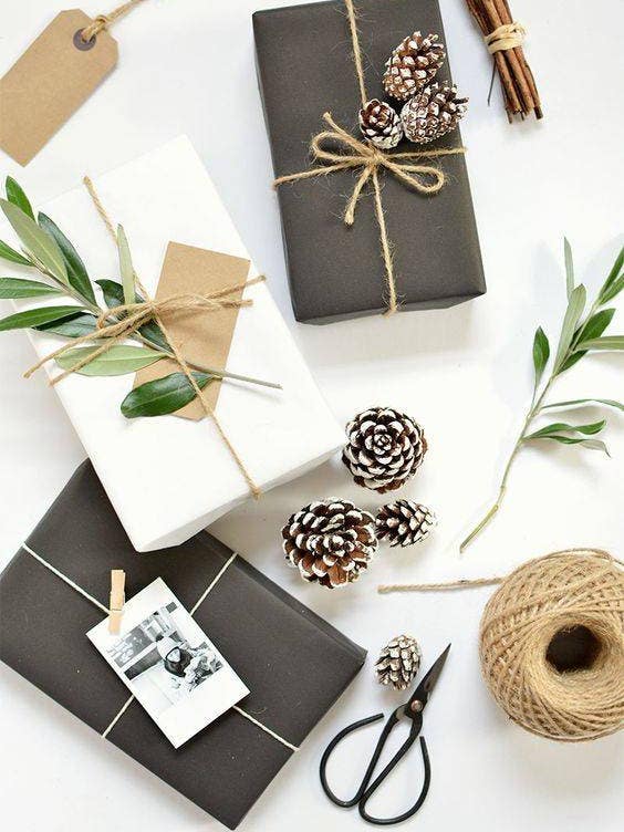 white elephant gifts white and gray giftwrap