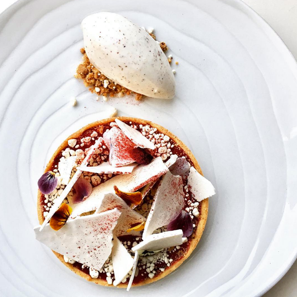 best chefs pink tart with ice creams