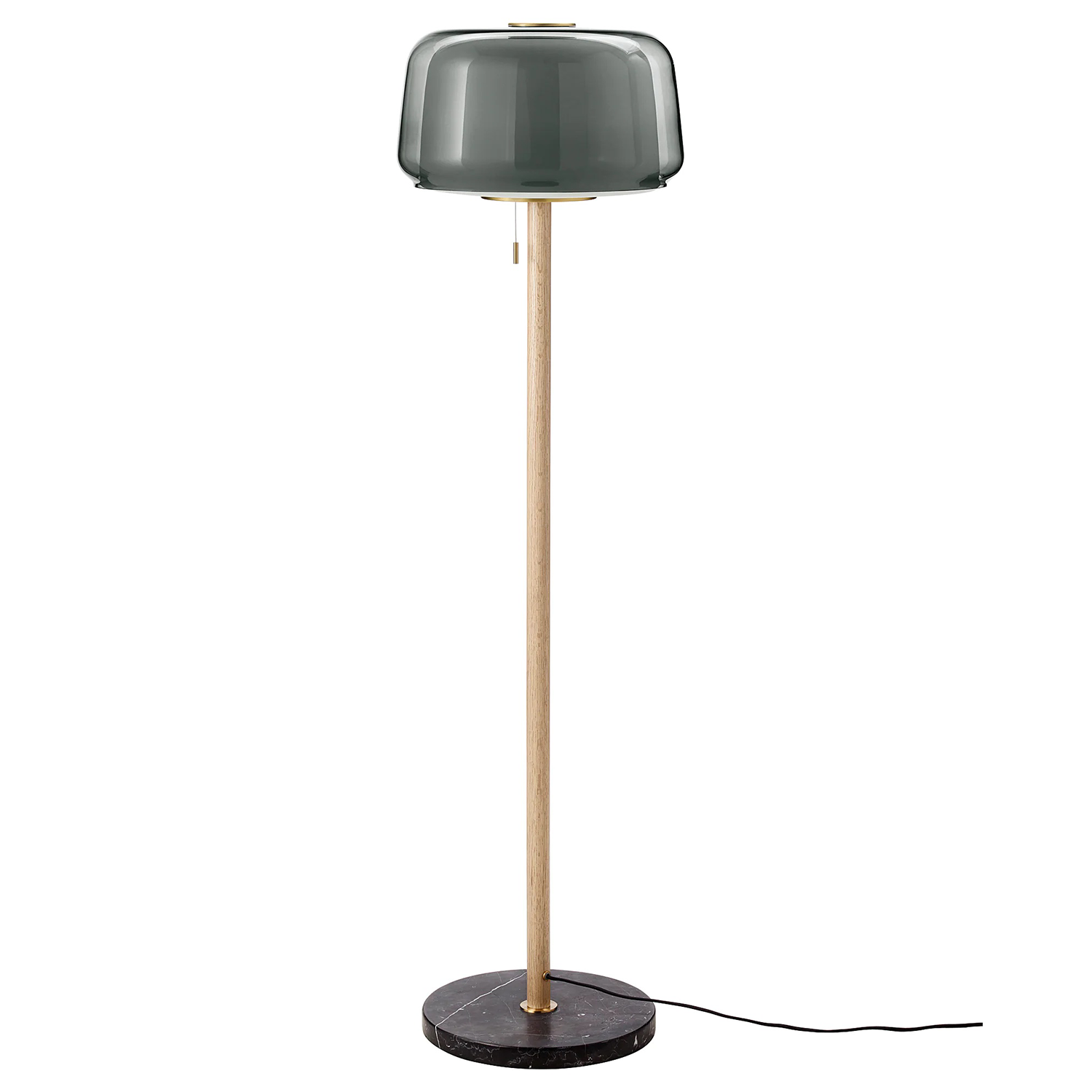 Floor lamp with LED bulb, marble/gray
