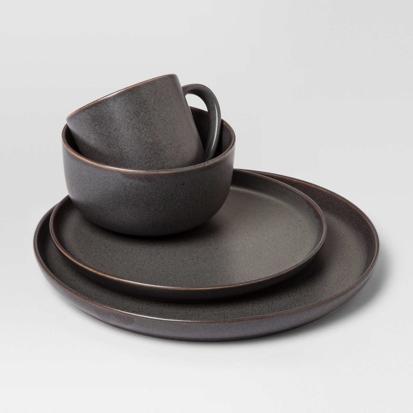 black stoneware dinnerware