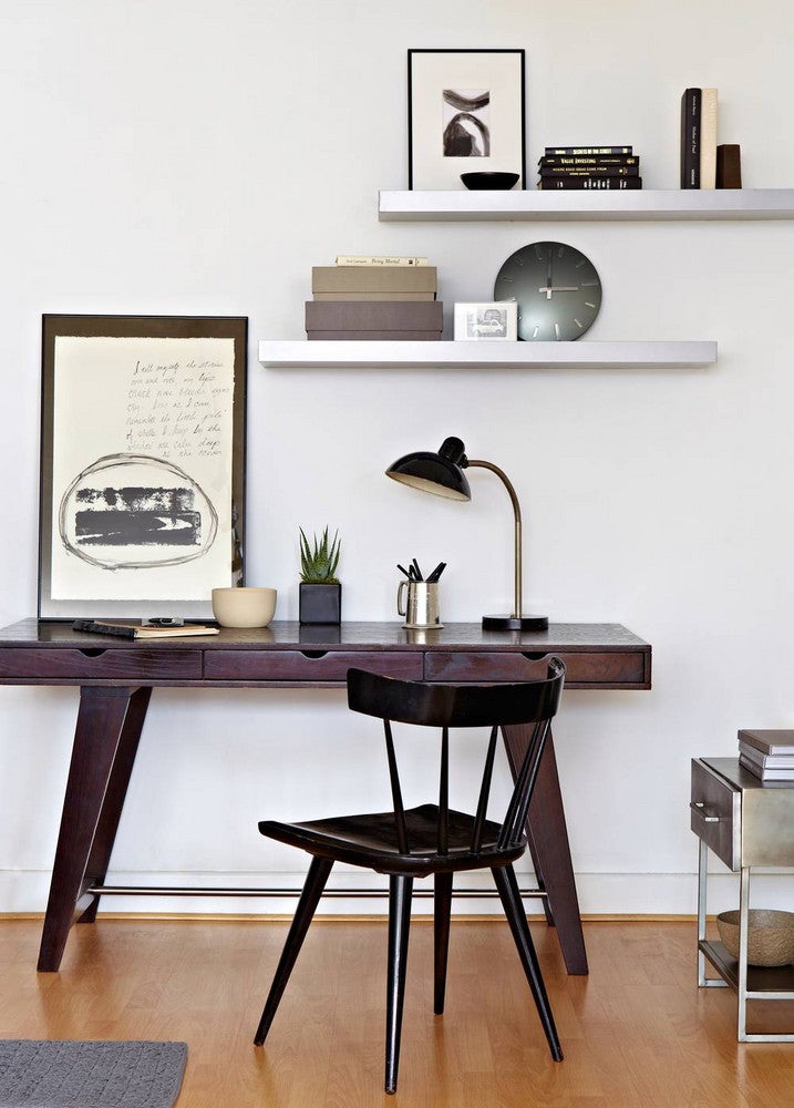 Home Office Ideas On A Budget Brown and White Office