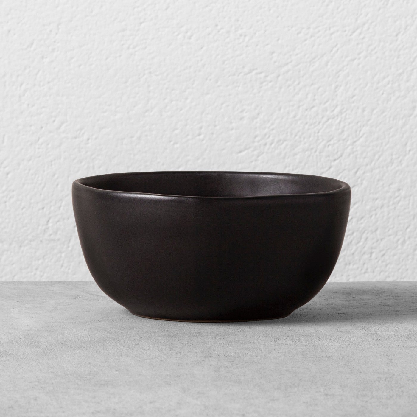 matte black stonware bowl