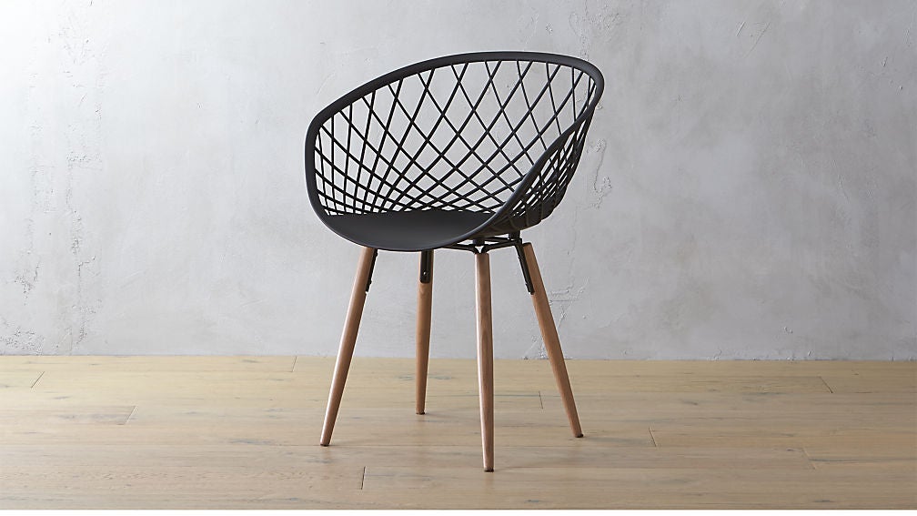 03 black mesh dining chair cb2