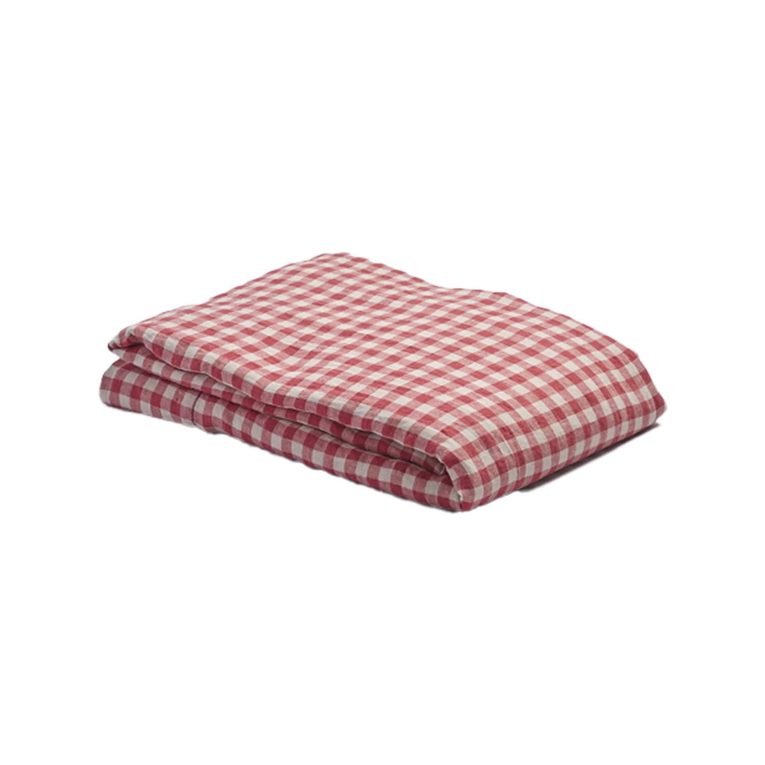 gingham red folded flat sheet from piglet in bed