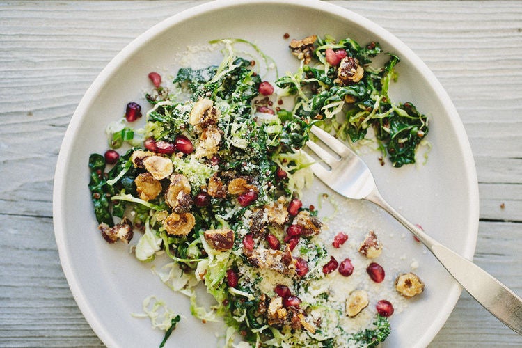 kale + brussels slaw with quinoa