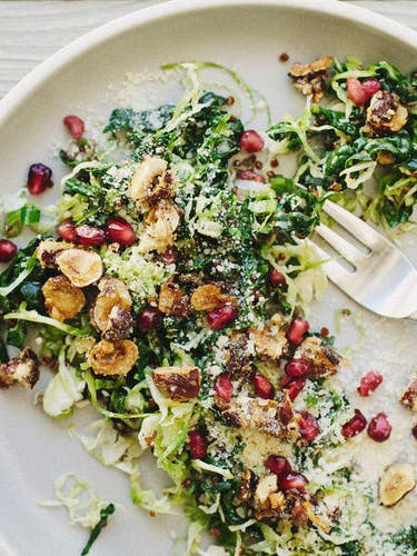 kale + brussels slaw with quinoa