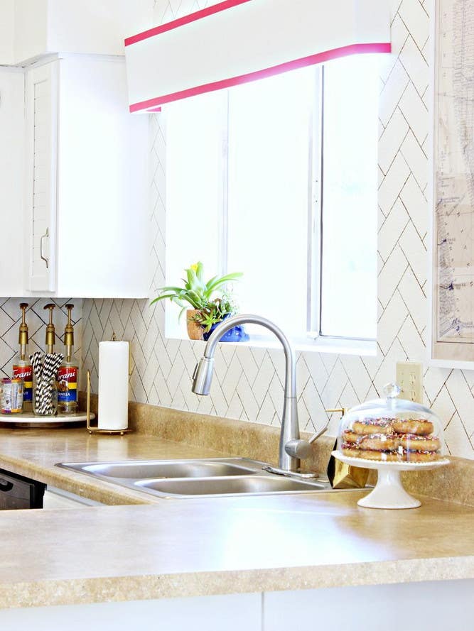 a no-paint backsplash you can make in one day