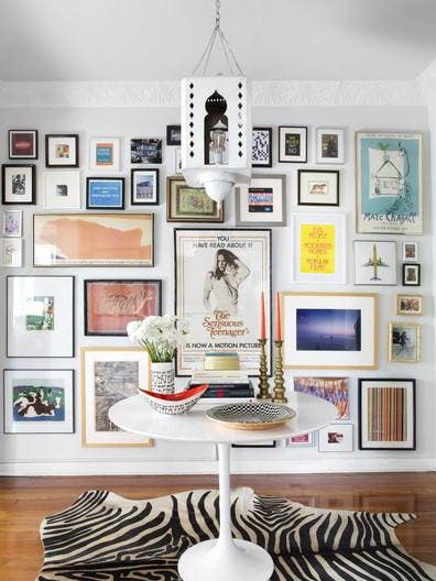 Floor To Ceiling Gallery Wall White Dining Room