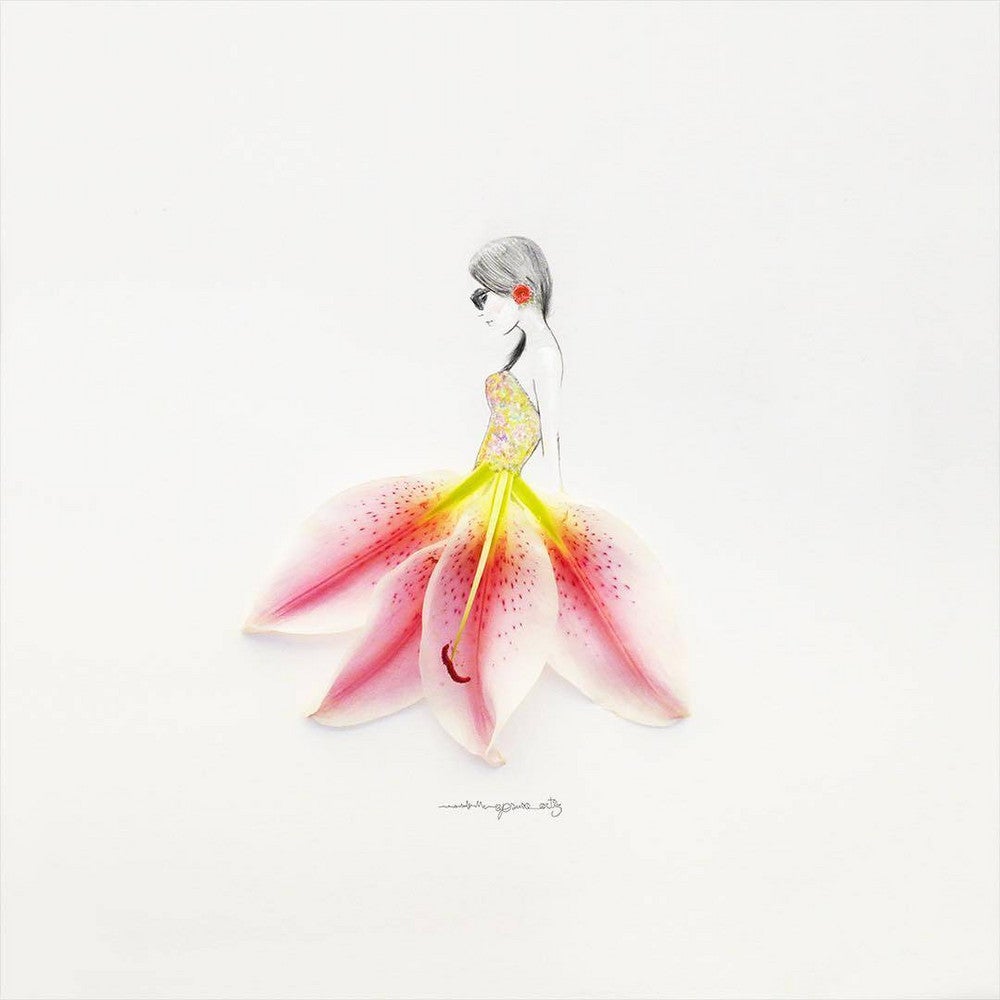 jesuso ortiz flower petal art woman in dress