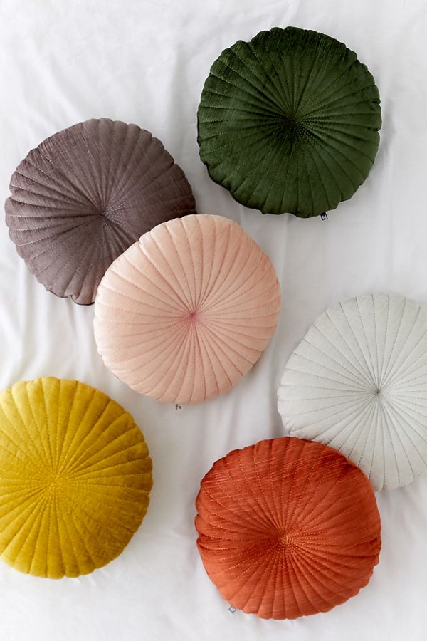shelly round velvet pillow