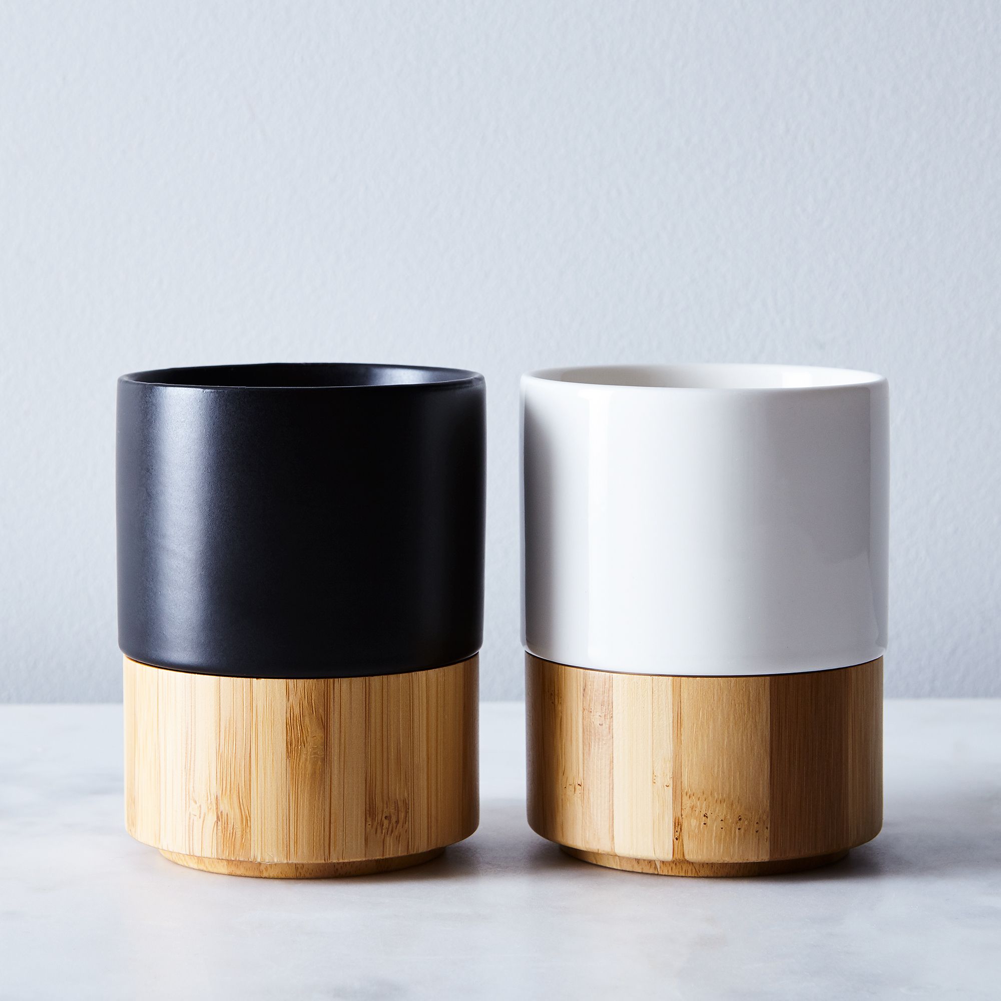 Magnetic Stoneware & Bamboo Mug