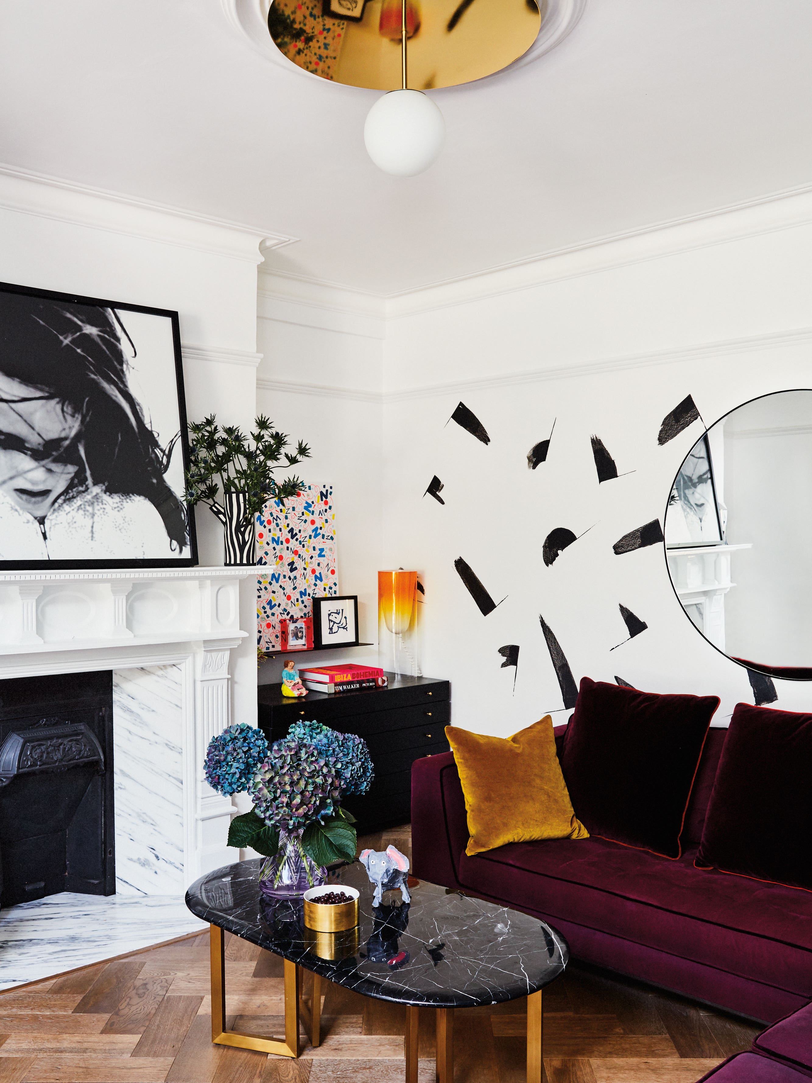 This Designer’s Eclectic Home Proves Black, White, and Brass Will Never Go Out of Style