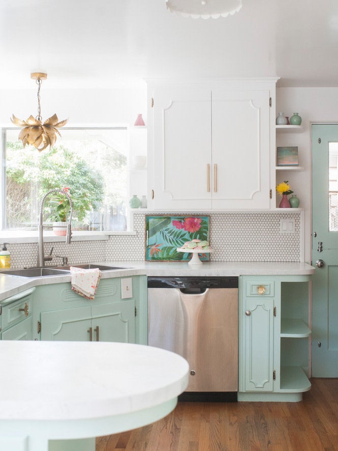 Pastel Colors Rule in This Updated Retro 1950s Kitchen