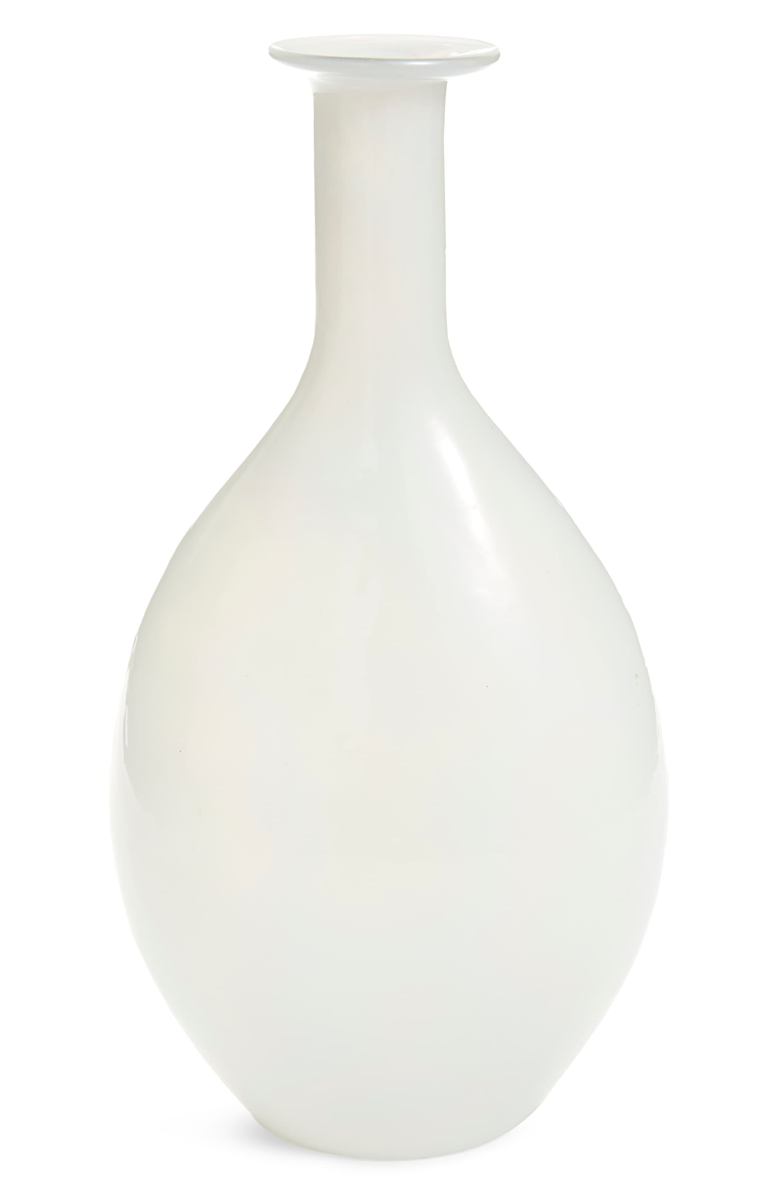 tall opal glass vase
