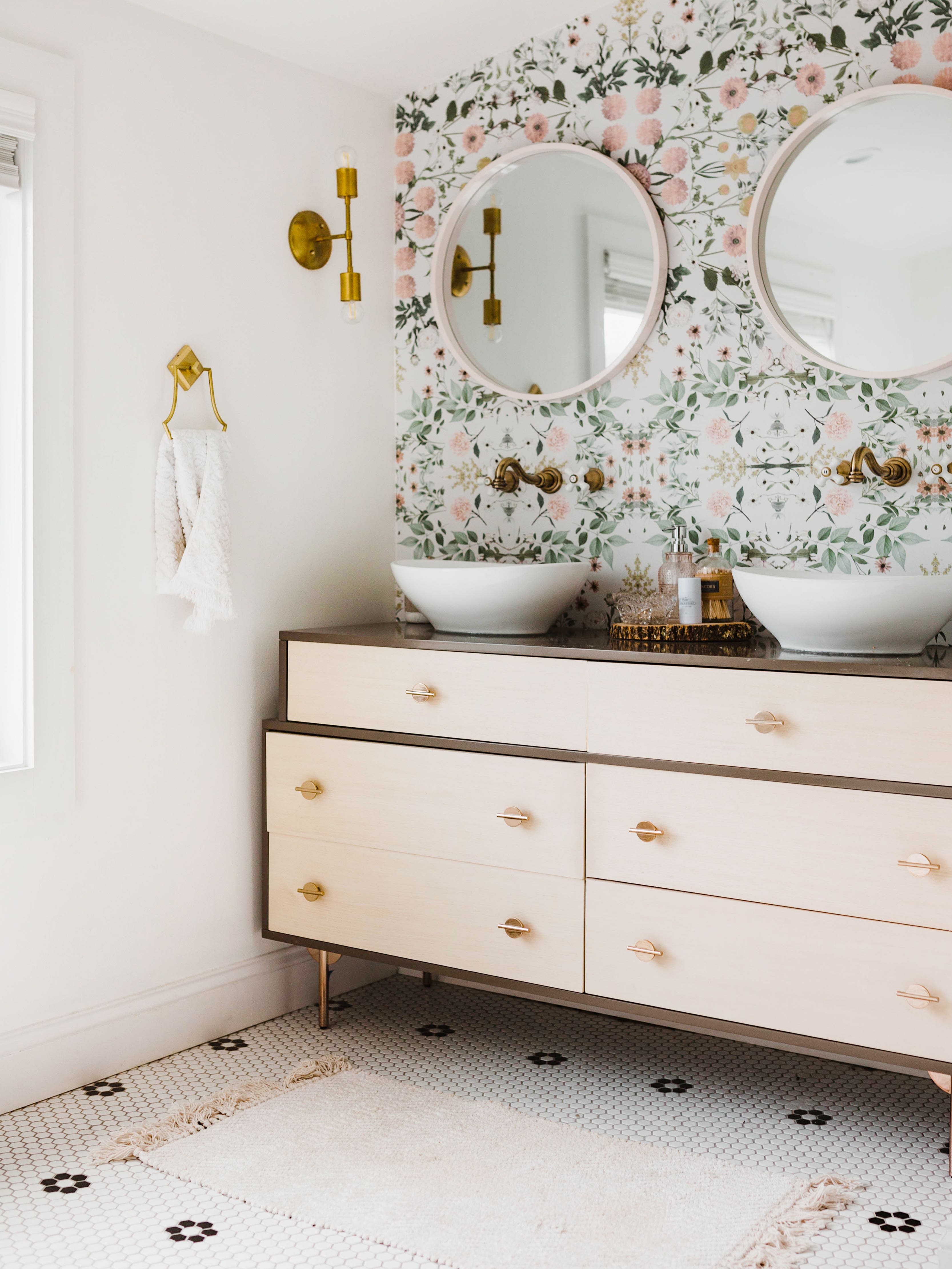 In This Charming Fixer-Upper, a West Elm Dresser Doubles as a Bathroom Vanity