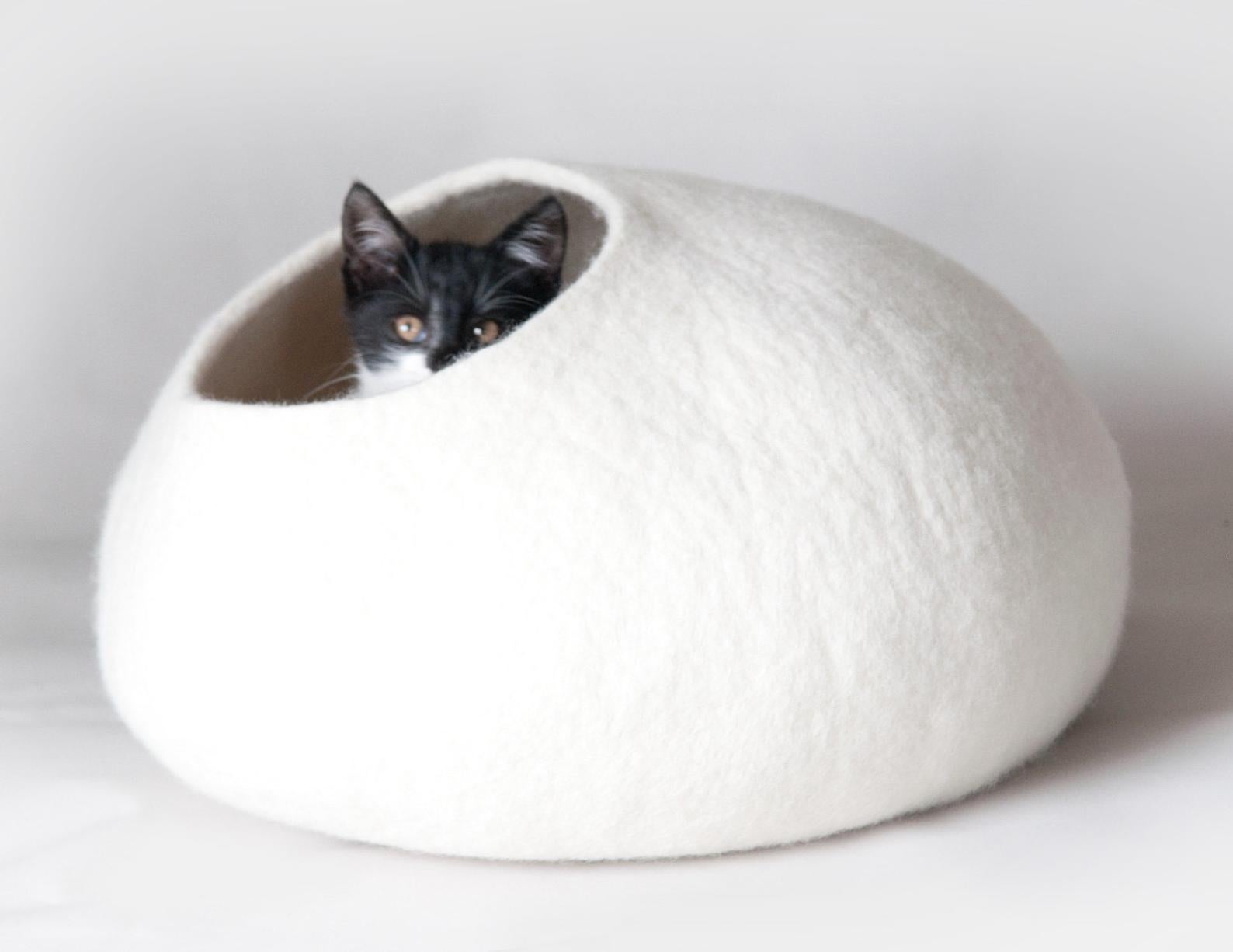 White Felt Cat Bed